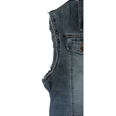 Lee Women's Denim Vest Distressed Raw Hem Blue Size L - Thumbnail 3