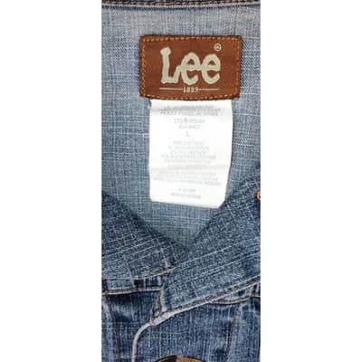 Lee Women's Denim Vest Distressed Raw Hem Blue Size L - Thumbnail 4