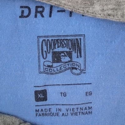 Nike Milwaukee Brewers Cooperstown Collection Henley Shirt Mens XL Grey Blue - Thumbnail 2
