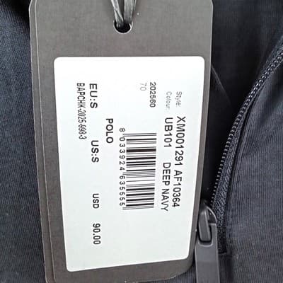 NWT-Armani Exchange Mens Deep Navy Quarter Zip Polo Shirt Size S - Thumbnail 4