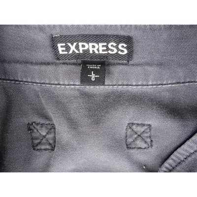 Express Gray Utility Jacket Women's Size L Patches Military Style - Thumbnail 2