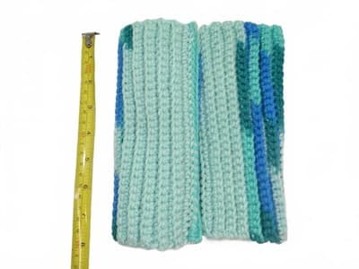 Handmade Crochet Hand Warmer in Blue and Green Tones Lot 2 - Thumbnail 8