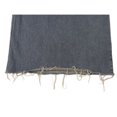 Y2K inspired Extreme Wide Leg Denim Jeans Cropped Raw Hem On Trend - Thumbnail 9