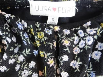 Y2K Ultra Flirt Women's Black Floral Midi Dress Size Small - Thumbnail 2