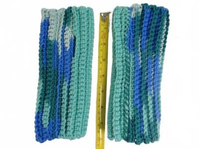Handmade Crochet Handwarmers in Blue and Green Lot 4 - Thumbnail 2
