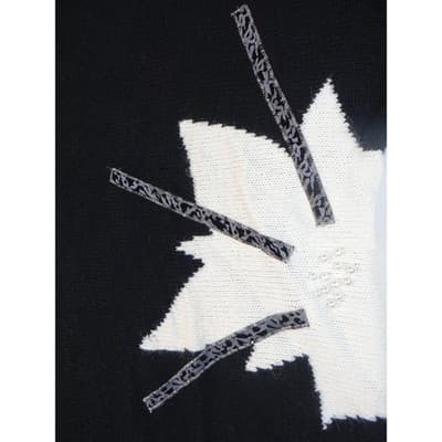 Vintage Alfred Dunner Women's Black White Starbursts Knit Sweater Size L - Thumbnail 5