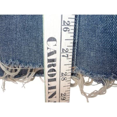 Y2K inspired Extreme Wide Leg Denim Jeans Cropped Raw Hem On Trend - Thumbnail 4