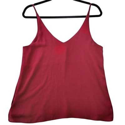 Topshop Womens Burgundy Wine V-Neck Spaghetti Strap Camisole Tank Top Size 6 - Thumbnail 3