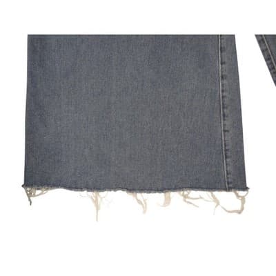 Y2K inspired Extreme Wide Leg Denim Jeans Cropped Raw Hem On Trend - Thumbnail 10
