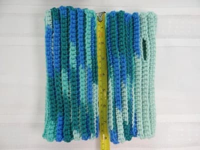 Handmade Crochet Hand Warmer in Blue and Green Tones Lot 2 - Thumbnail 5