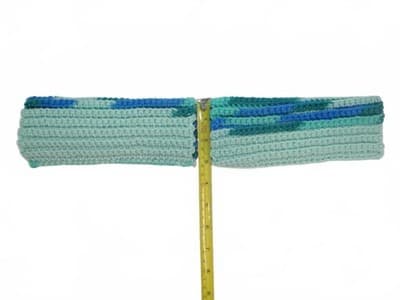 Handmade Crochet Hand Warmer in Blue and Green Tones Lot 2 - Thumbnail 7