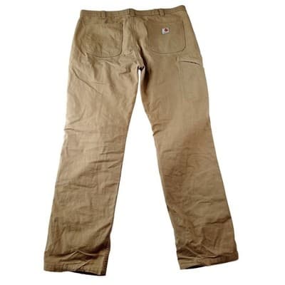 Carhartt Relaxed Straight Fit Work Pants Mens 40x34 Tan Canvas Utility Trousers - Thumbnail 3