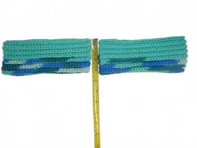 Handmade Crochet Handwarmers in Blue and Green Lot 4 - Thumbnail 4