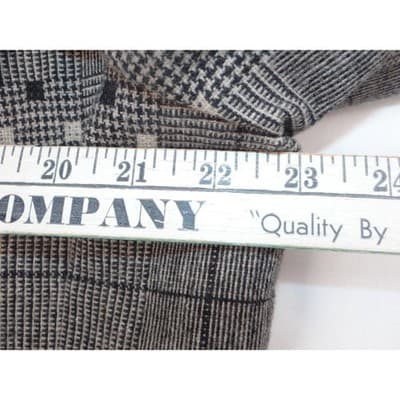Vintage HBS LTD Trendy Plaid Double Breasted Blazer Jacket Gray Black White - Thumbnail 7
