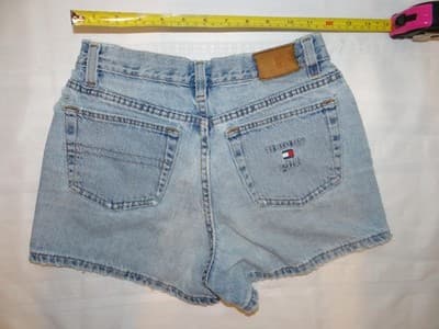 Y2K Tommy Hilfiger Women's Denim Shorts Light Wash - Thumbnail 5