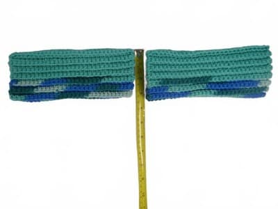 Handmade Crochet Handwarmers in Blue and Green Lot 4 - Thumbnail 3