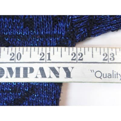 Vintage PRIVATE EYES Sparkle Blue Black Geometric Mock Neck Knit Sweater Women's - Thumbnail 8