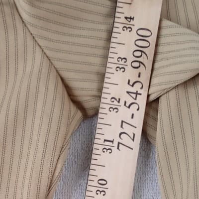 Y2K A. Byer Womens Tan Brown Pinstripe Wide Leg Dress Pants Trouser Size 9 - Thumbnail 5