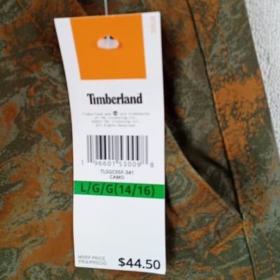 NWT-Timberland Youth Camo Marble Stretch Shorts Green Rust Size L 14/16 MSRP $44 - Thumbnail 3