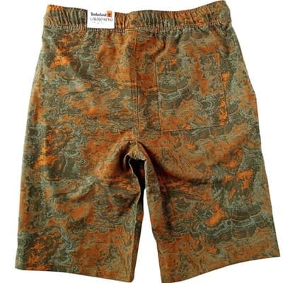 NWT-Timberland Youth Camo Marble Stretch Shorts Green Rust Size L 14/16 MSRP $44 - Thumbnail 5