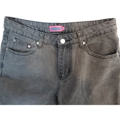 EDIKTED Wide Leg Jeans Charcoal Wash Women's Size M - Thumbnail 3