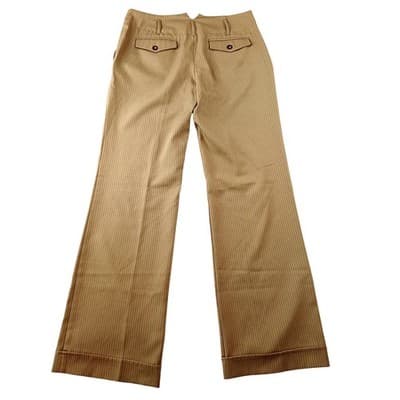 Y2K A. Byer Womens Tan Brown Pinstripe Wide Leg Dress Pants Trouser Size 9 - Thumbnail 3