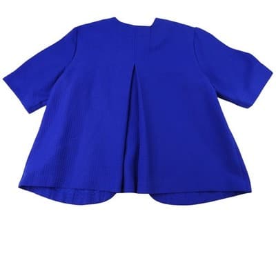 Vintage Beautiful Sag Harbor Blue Textured Open Front Short Sleeve Jacket Sz 12 - Thumbnail 2