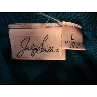 Vintage Jaclyn Smith Teal Mock Neck Sleeveless Knit Sweater Vest Top Women's L - Thumbnail 2