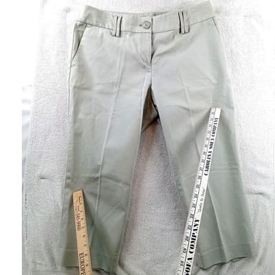 Ann Taylor LOFT Petites Julie Crop Pants Light Khaki Stone Size 10P - Thumbnail 4