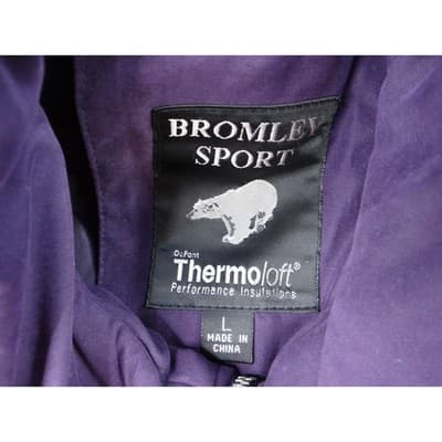 Bromley Sport Purple Quilted Lined Zip Jacket Women Sz L Thermo Loft Insulation - Thumbnail 4