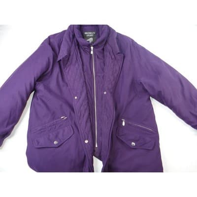 Bromley Sport Purple Quilted Lined Zip Jacket Women Sz L Thermo Loft Insulation - Thumbnail 2
