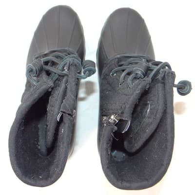 Sperry Saltwater Quilted Cable Knit Duck Boots Black Womens 8.5 M STS97183 - Thumbnail 5