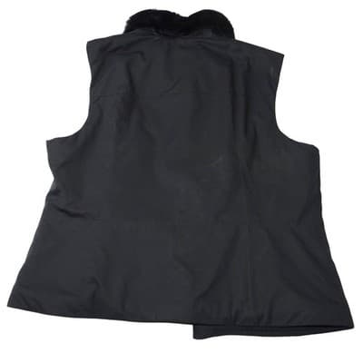 Ann Taylor Petites Black Faux Fur Collar Zip Vest Women Size LP - Thumbnail 3
