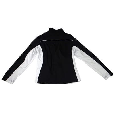Womens Black White Colorblock Full Zip Track Jacket Size Large Athletic - Thumbnail 4