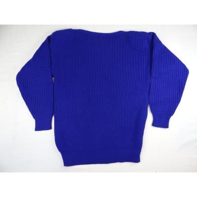 Vintage Little Lisa Ltd Royal Blue Ribbed Knit Sweater Long Sleeve Women's Med - Thumbnail 5