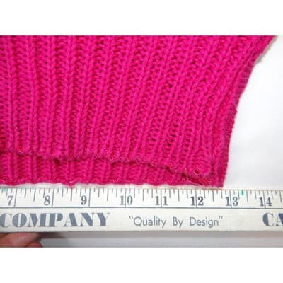Vintage Nicole Curie Knit Sweater Women M Pink Short Sleeve Textured Pullover - Thumbnail 6