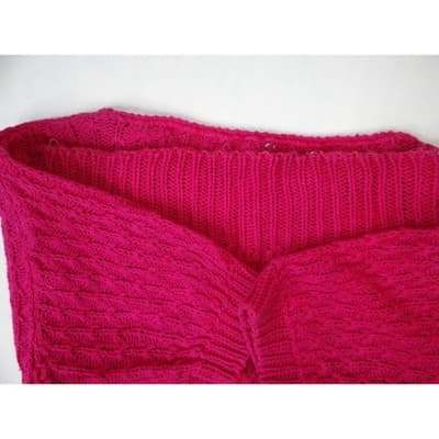Vintage Nicole Curie Knit Sweater Women M Pink Short Sleeve Textured Pullover - Thumbnail 7
