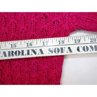 Vintage Nicole Curie Knit Sweater Women M Pink Short Sleeve Textured Pullover - Thumbnail 3