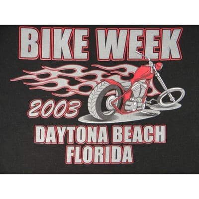 y2k Vintage Bike Week 2003 Daytona Beach Florida Motorcycle Graphic T Shirt XXL - Thumbnail 2