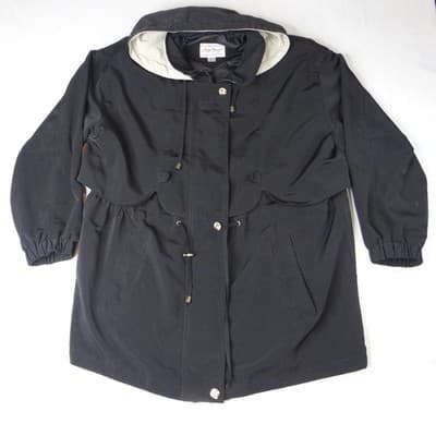 Giorgio Morandi Black Hooded Drawstring Parka Jacket Women's 1X