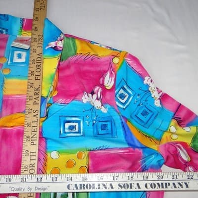 Vintage GW Division of Graff Abstract Floral Geometric Blazer Jacket Multi Sz 12 - Thumbnail 5