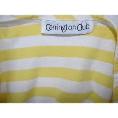 Y2K Carrington Club Yellow White Striped Tank Top Women Casual Sleeveless - Thumbnail 2