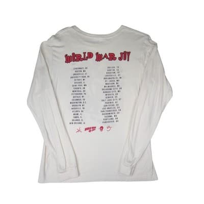 The Chainsmokers World War Joy Long Sleeve Tour Graphic T Shirt Cream Men Large - Thumbnail 6