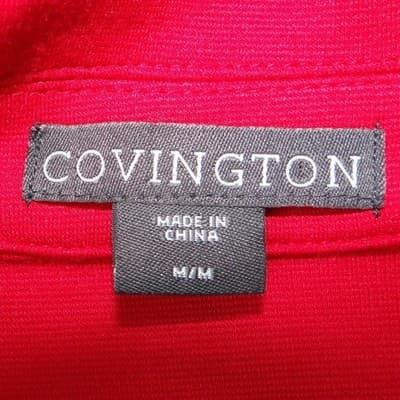 Covington Womens Red Single Button Blazer Jacket Size Medium Professional Office - Thumbnail 3