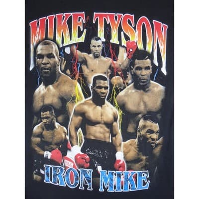 Mike Tyson Iron Mike Black Graphic T Shirt Mens Size Medium Heavyweight - Thumbnail 2