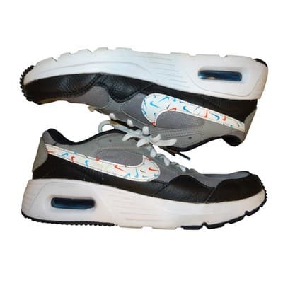 Nike Air Max Kids 4.5Y Youth Gray Black White Multi Swoosh Sneakers DM7592 - Thumbnail 3