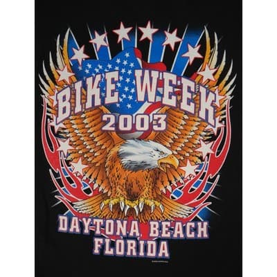 y2k Vintage Bike Week 2003 Daytona Beach Florida Motorcycle Graphic T Shirt XXL - Thumbnail 7