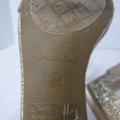 Dream Pairs Women Gold Glitter Ankle Strap Stiletto Heels Dress Shoes Size 6.5 - Thumbnail 6