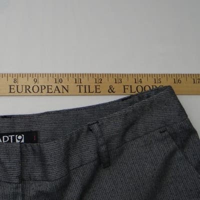 Apt 9 Womens Grey Herringbone Dress Pants Bootcut Size 10 Regular Stretch Work - Thumbnail 4