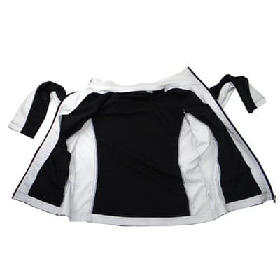 Womens Black White Colorblock Full Zip Track Jacket Size Large Athletic - Thumbnail 2